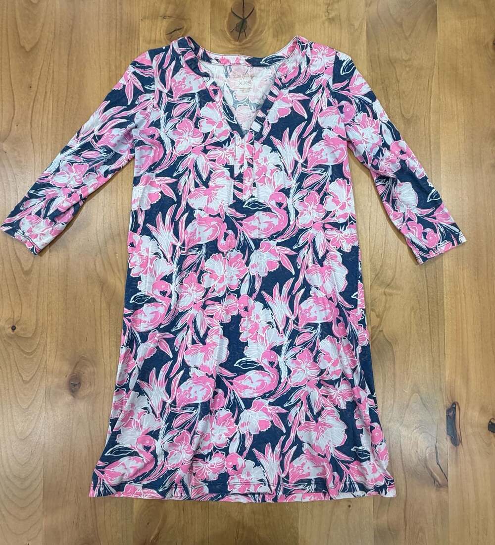 Lilly Pulitzer Marlee Dress Size XXS Inky Navy Flamingle